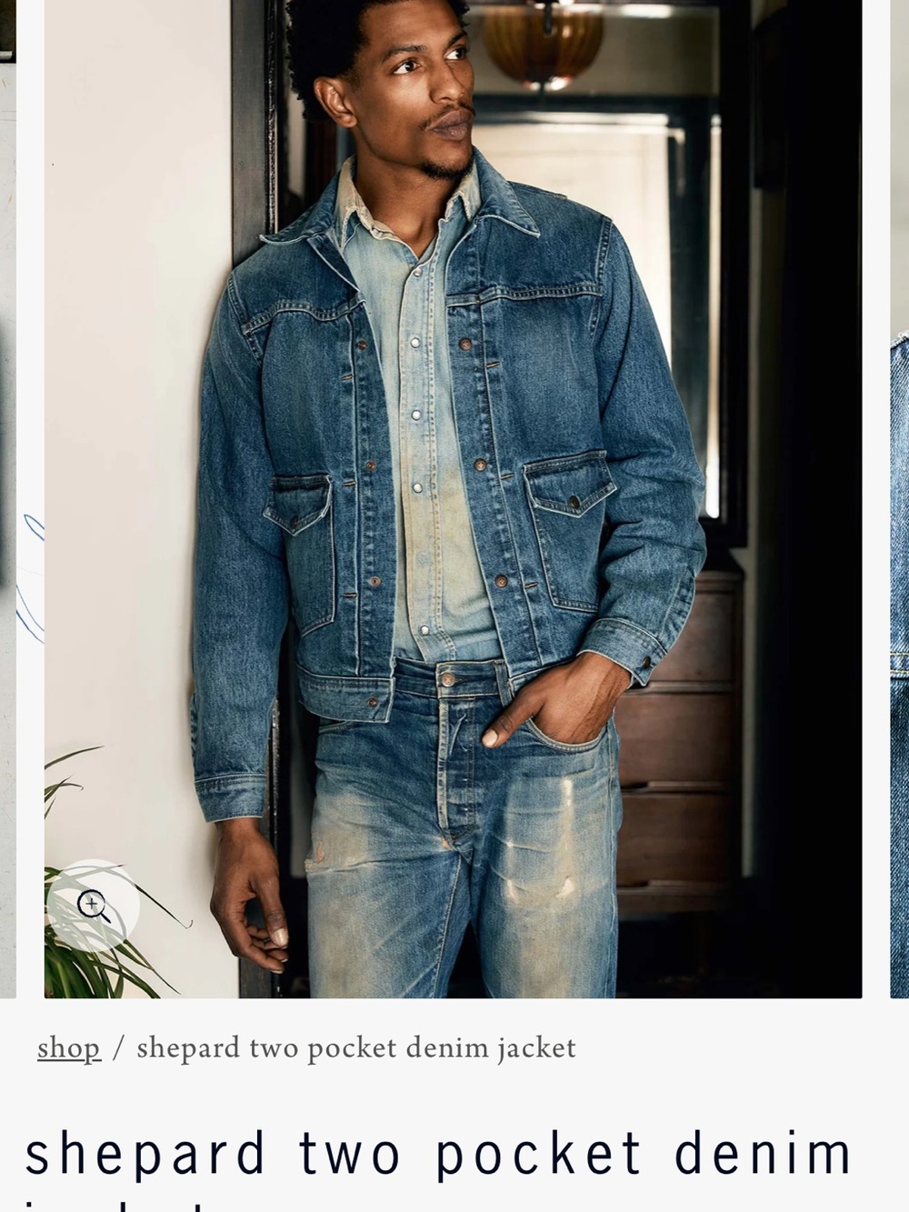 imogene + willie shepard two pocket denim jacket sz L - Picture 5 of 6